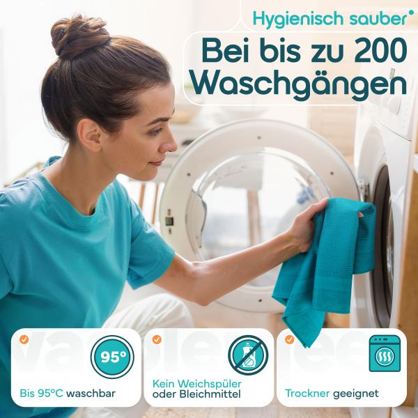 Microfaser Geschirrtücher petrol 10 Stueck Set 1